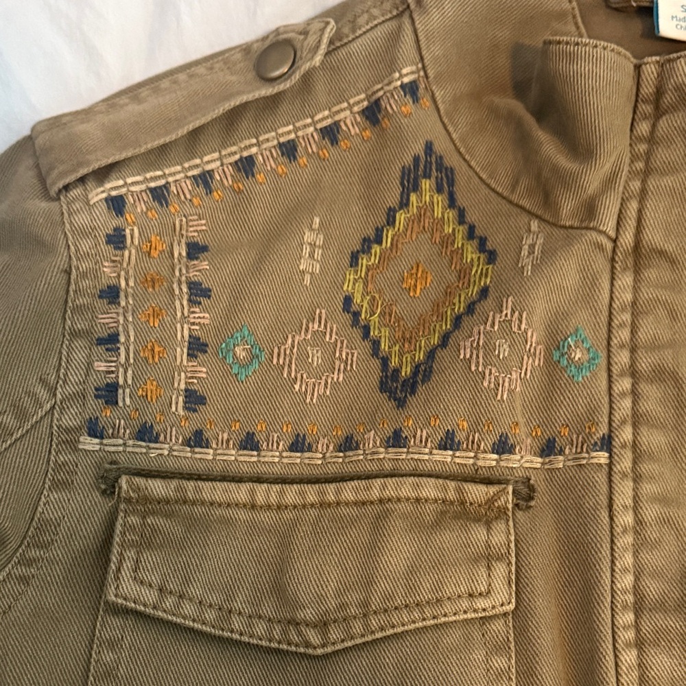 Sundance Tan Embroidered Utility Jacket - Picture 3 of 6